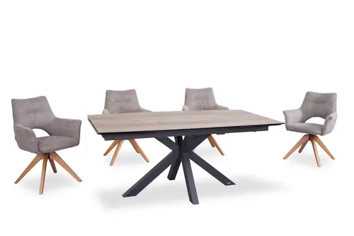 Esstisch MELANIA - ausziehbar, LB ca. 180x95 cm, Glaskeramik, Braun