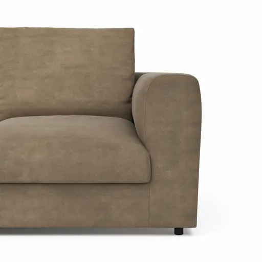 Ecksofa Stormy - Longchairs links mit 2,5-Sitzer, Stoff, Rauchbraun