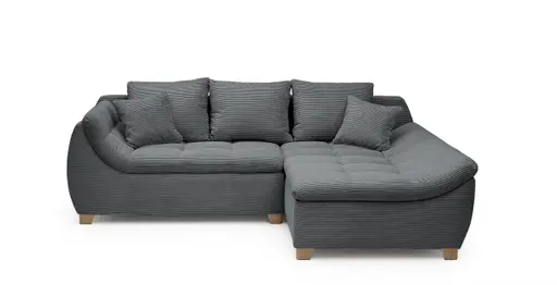 Ecksofa JAMILA - 2-Sitzer, Ecke rechts, Stoff, Anthrazit