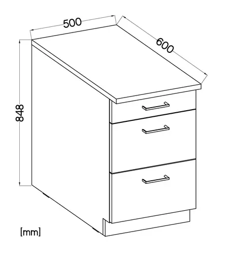 Unterschrank- B ca. 50 cm, Weiß, Matt