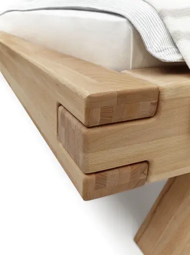 Bettgestell- Liegefläche ca. 180x200 cm, Buche, Massiv, Geölt