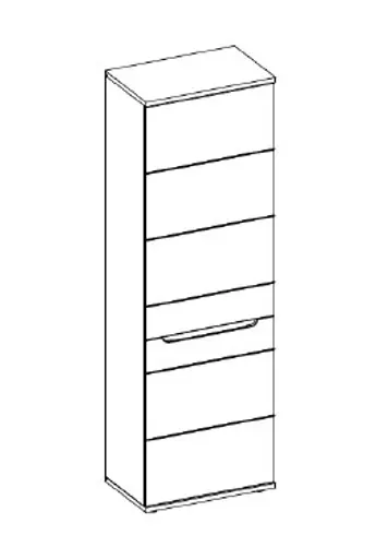 Garderobenschrank - B ca. 60 cm, Kaschmir, Nussbaum Nachbildung