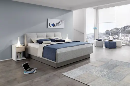 Polsterbett - Liegefläche ca. 120x200 cm, Stoff, Braun