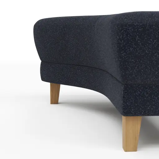 Hocker Stamford - gebogen, Links, LB ca. 89x65 cm, Stoff, Dunkelblau