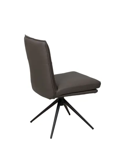 Stuhl MARCELLA - drehbar, Leder, Dunkelbraun