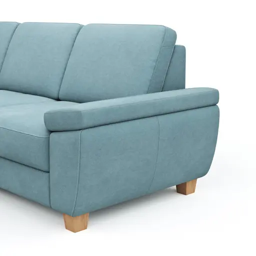 Ecksofa Sommerville - Ecke links mit 2,5-Sitzer, inkl. Schlaffunktion, Relaxfunktion (manuell), Stoff, Hellblau