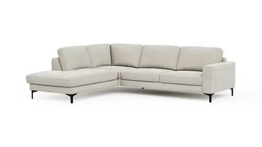 Ecksofa Oviedo - 2,5-Sitzer mit Ecke rechts, Stoff, Natur