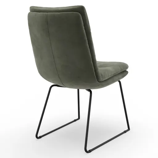 Stuhl Jukka - Stoff, Eukalyptus, Kufen, Schwarz