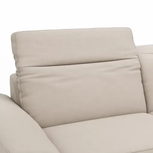 Sofa Rafaela 2.0 - 3-Sitzer inkl. Kopfteil verstellbar, Leder, Champagner