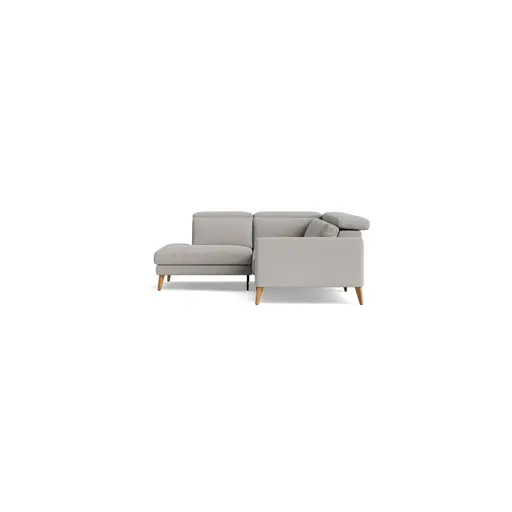 Ecksofa Braska - Loungecke links mit 2,5-Sitzer rechts, inkl. Sitzauszug (motorisch) und Kopfstütze, Stoff, Kaschmir