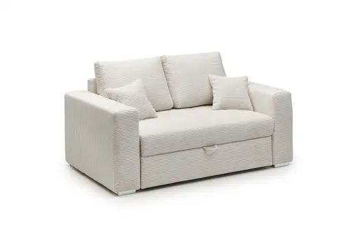 Sofa JORDEN 2 - 2-Sitzer inkl. Schlafftunktion mit Bettkasten, Cord, Beige