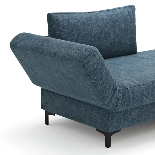 Schlafsofa Verano - Ausrichtung links inkl. Schlaffunktion und Bettkasten, Stoff, Petrol
