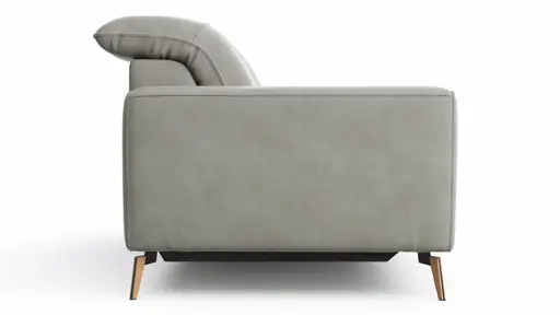 Sofa Tulsa KV - 2,5-Sitzer, inkl. Relaxfunktion und Kopfteilverstellung (motorisch), Leder, Graubeige
