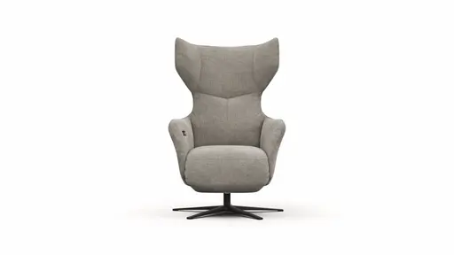 Sessel Noto Relax II - Rückenlehne und Fußteil verstellbar (motorisch), Stoff, Hellgrau
