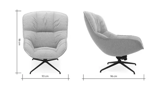 Sessel Unn - Stoff, Hellgrau