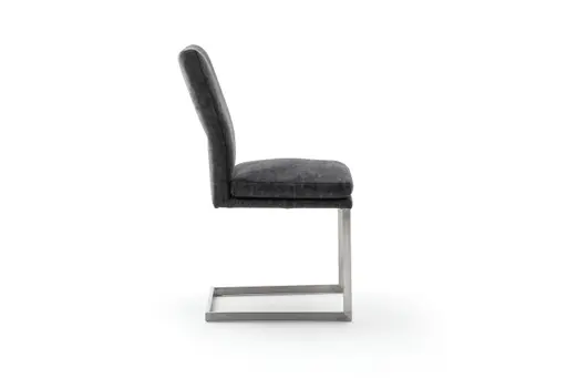 Freischwinger Valloni - Stoff, Dunkelgrau