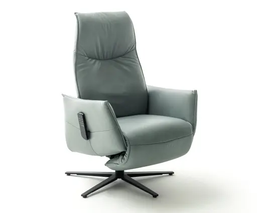 Relaxsessel Marsala - inklusive motorischer Rücken und Fußteilverstellung, Leder, Jade