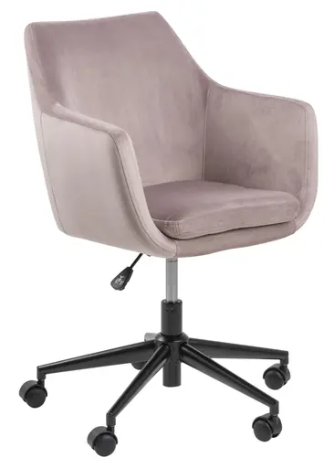 Schreibtischstuhl - höhenverstellbar, Samt, Rosé