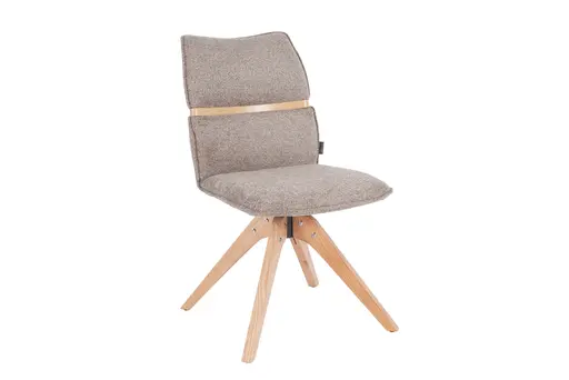 Stuhl MAROU - drehbar, Stoff, Braun