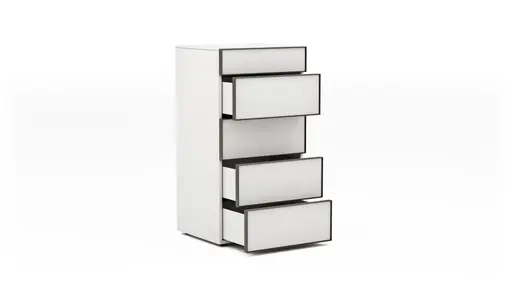 Kommode Loretto - BHT ca. 60x115x53 cm, Lack matt, Weiß