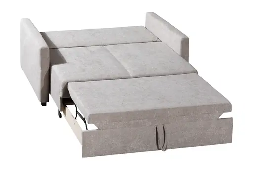 Sofa - 2-Sitzer, Schlaffunktion mit Bettkasten, Stoff, Cappuccino