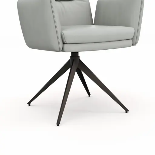 Armlehnstuhl Coscino - Leder, Hellgrau