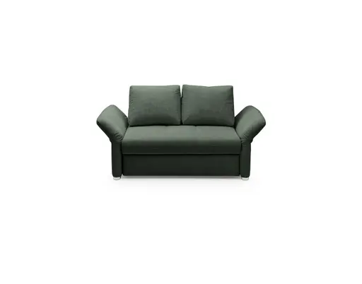 Sofa JORDEN - 1,5-Sitzer inkl. Schlaffunktion mit Bettkasten, verstellbare Armlehnen, Stoff, Dunkelgrün
