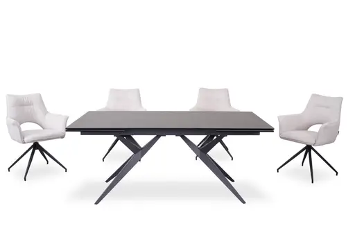 Armlehnstuhl MALEEN - drehbar, Stoff, Beige