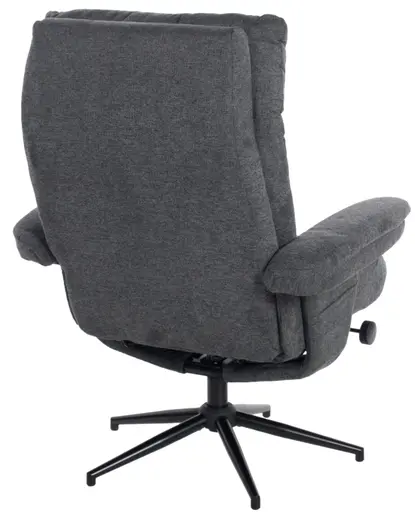 Relaxsessel mit Hocker - drehbar, Relaxfunktion, Webstoff, Anthrazit