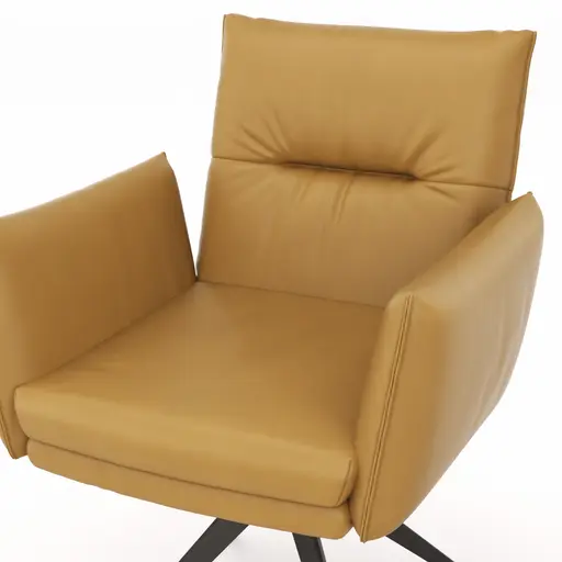 Armlehnstuhl Coscino - Leder, Kurkuma