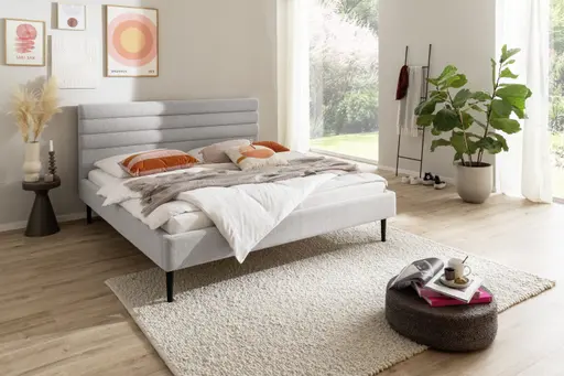 Polsterbett - Liegefläche ca. 180x200 cm, Stoff, beige