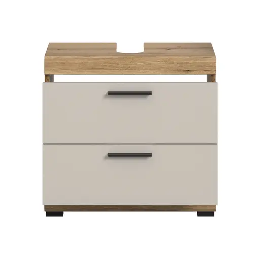 Waschbeckenunterschrank - B ca. 60 cm, Evoke Eiche Nachbildung, Kaschmir