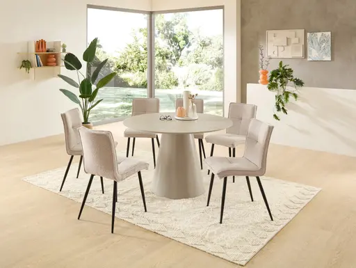 Stuhl - Bouclé, Hellgrau