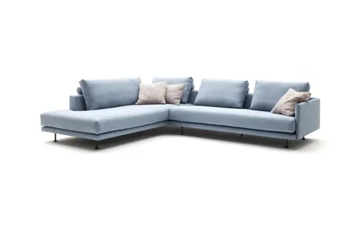 Ecksofa Cuneo - Ecke links mit 2,5-Sitzer, Stoff, Hellblau