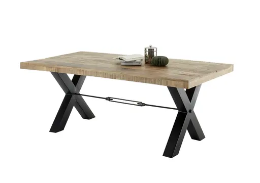 Esstisch - LB ca. 200x100 cm, Mango massiv, Schwarz