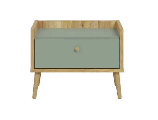 Nachtkonsole FIRELL- Eiche Dekor, Graugrün