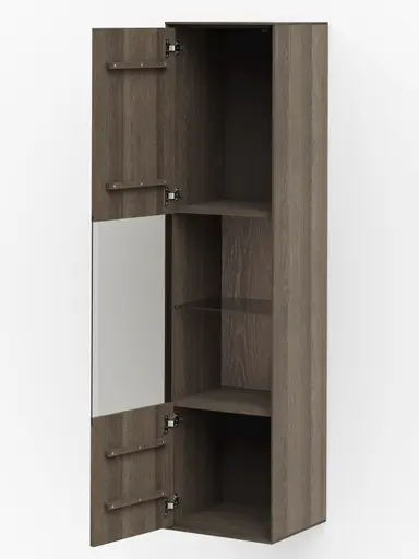 Hängevitrine Saratoga - Anschlag Links, Buche massiv, silbergrau geölt