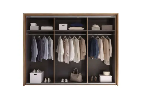 Schwebetürenschrank- B ca. 280 cm, Eiche Dekor