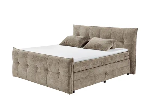Boxspringbett- Liegefläche ca. 180x200 cm, Stoff, Taupe