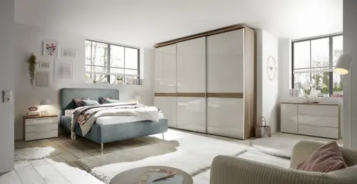 Polsterbett EM Soline - Liegefläche ca. 140x200 cm, Stoff, grau