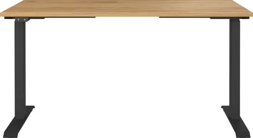 Schreibtisch GELI - höhenverstellbar, LB ca. 140x80 cm, Eiche Nachbildung, Schwarz