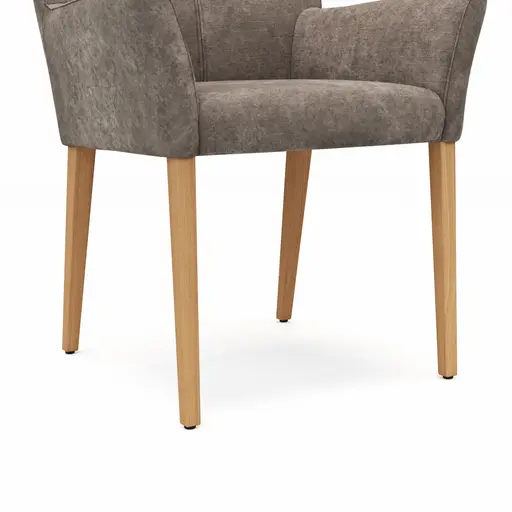 Armlehnstuhl Edmonton - Stoff, Graubraun