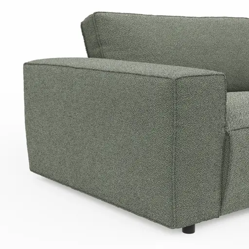 Ecksofa Lilaia - 2-Sitzer links, Ecke, 1,5-Sitzer Tief, Stoff, Olivgrün