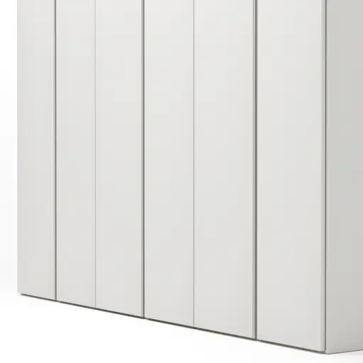 Drehtürenschrank Loretto - B ca. 280 cm, Melamin matt, Weiß