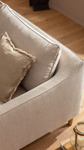 Sofa Burnley - 3-Sitzer, Stoff, Graubeige