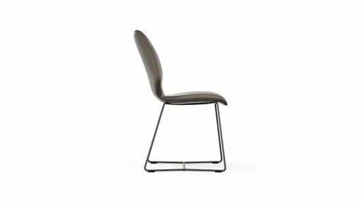 Stuhl Penthouse - Leder, Dunkelbraun, Kufen, Anthrazit