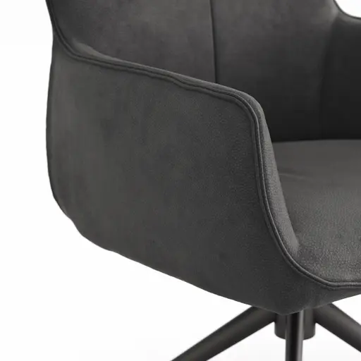 Armlehnstuhl Calyra - drehbar, Stoff, Anthrazit