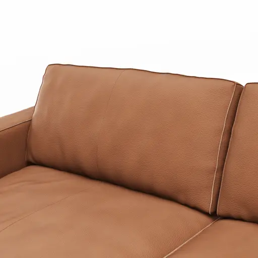 Sofa Aprino 2 - 3,5-Sitzer XXL, Dickleder, Cognac, Armlehne Block schmal
