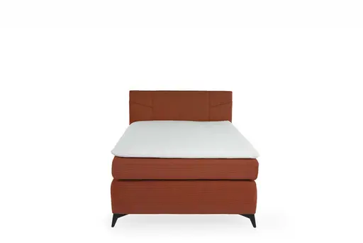 Boxspringbett JODIE- Liegefläche ca. 120x200 cm, Stoff Rostrot