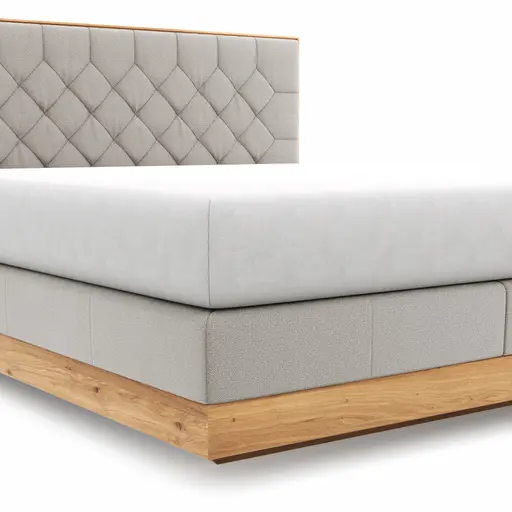 Boxspringbett Alpin Luxe - Liegefläche ca. 180x200 cm, Stoff, Graubeige